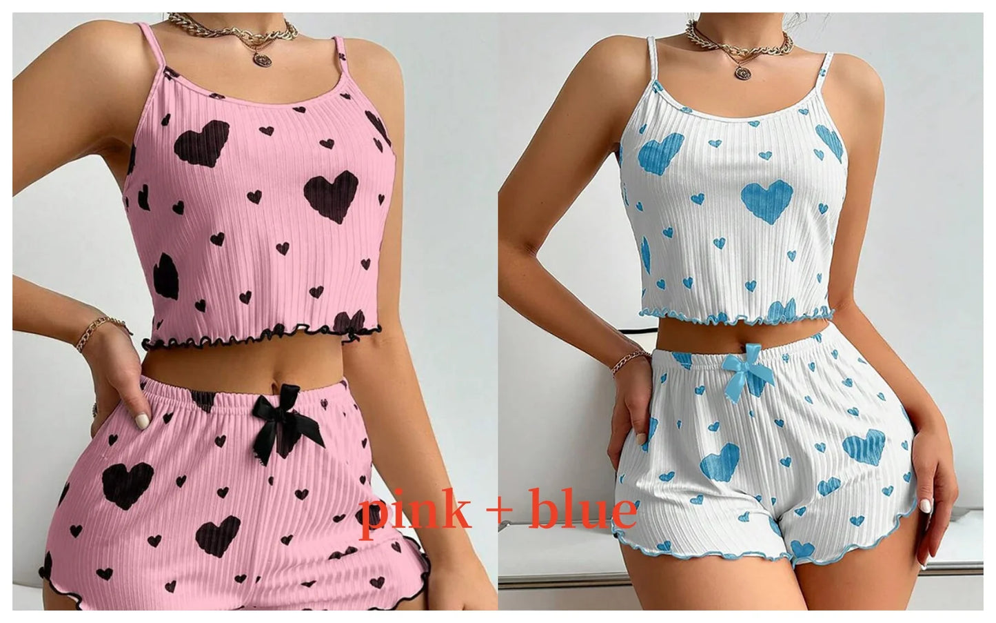 Women's 2-Piece Pajama Set – Tank Top & Shorts Sleepwear