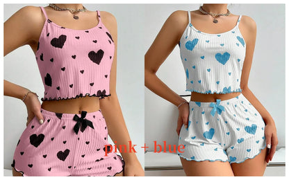 Women's 2-Piece Pajama Set – Tank Top & Shorts Sleepwear
