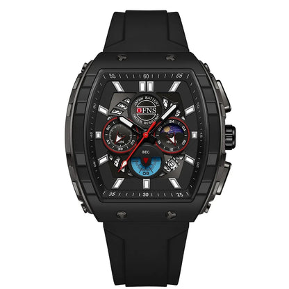 OFNS Men’s Quartz Chronograph Watch – Waterproof Luminous Sports Watch with Silicone Strap
