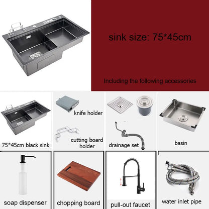 Stainless Steel Multifunction Waterfall Kitchen Sink