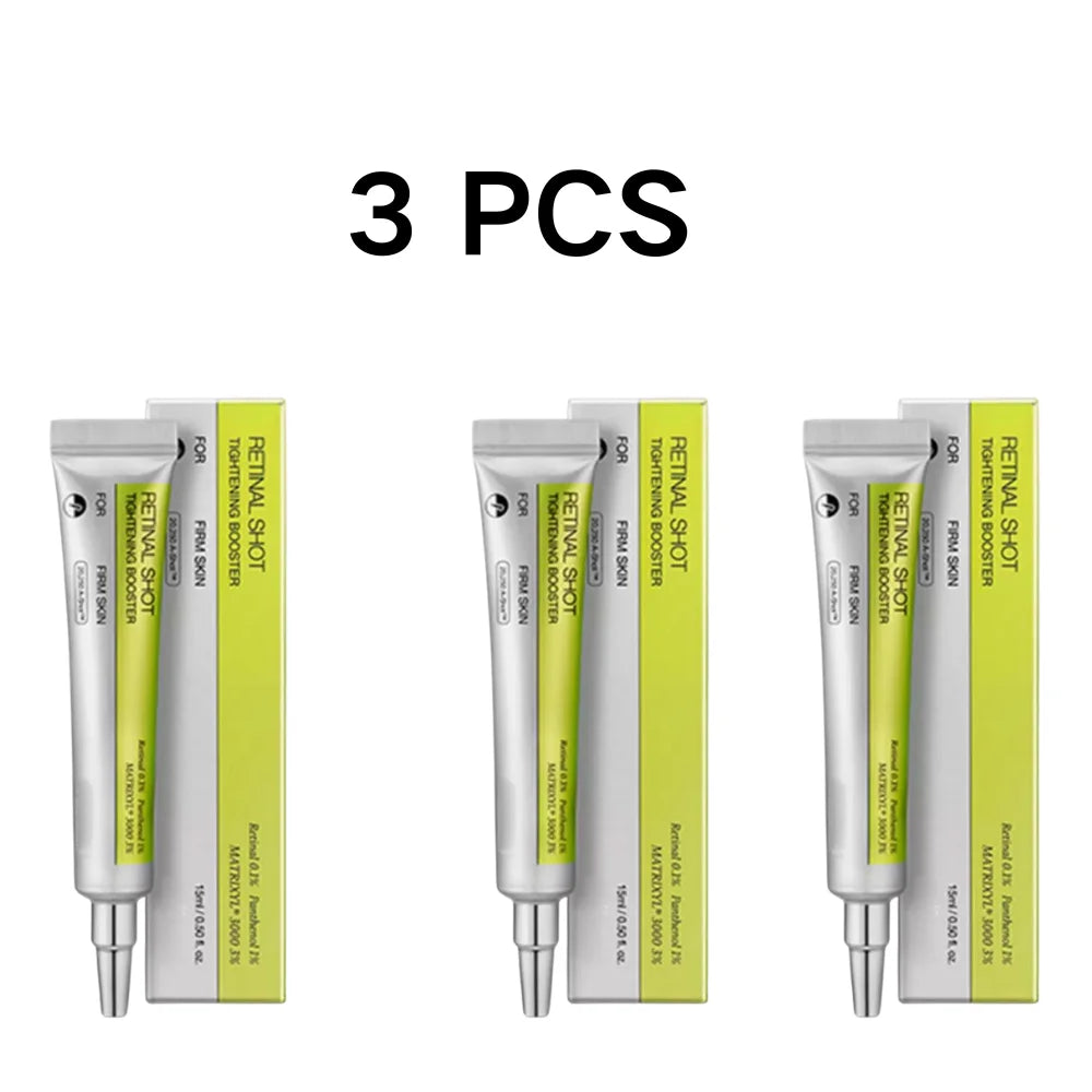 Three skincare product tubes with green labels on a white background