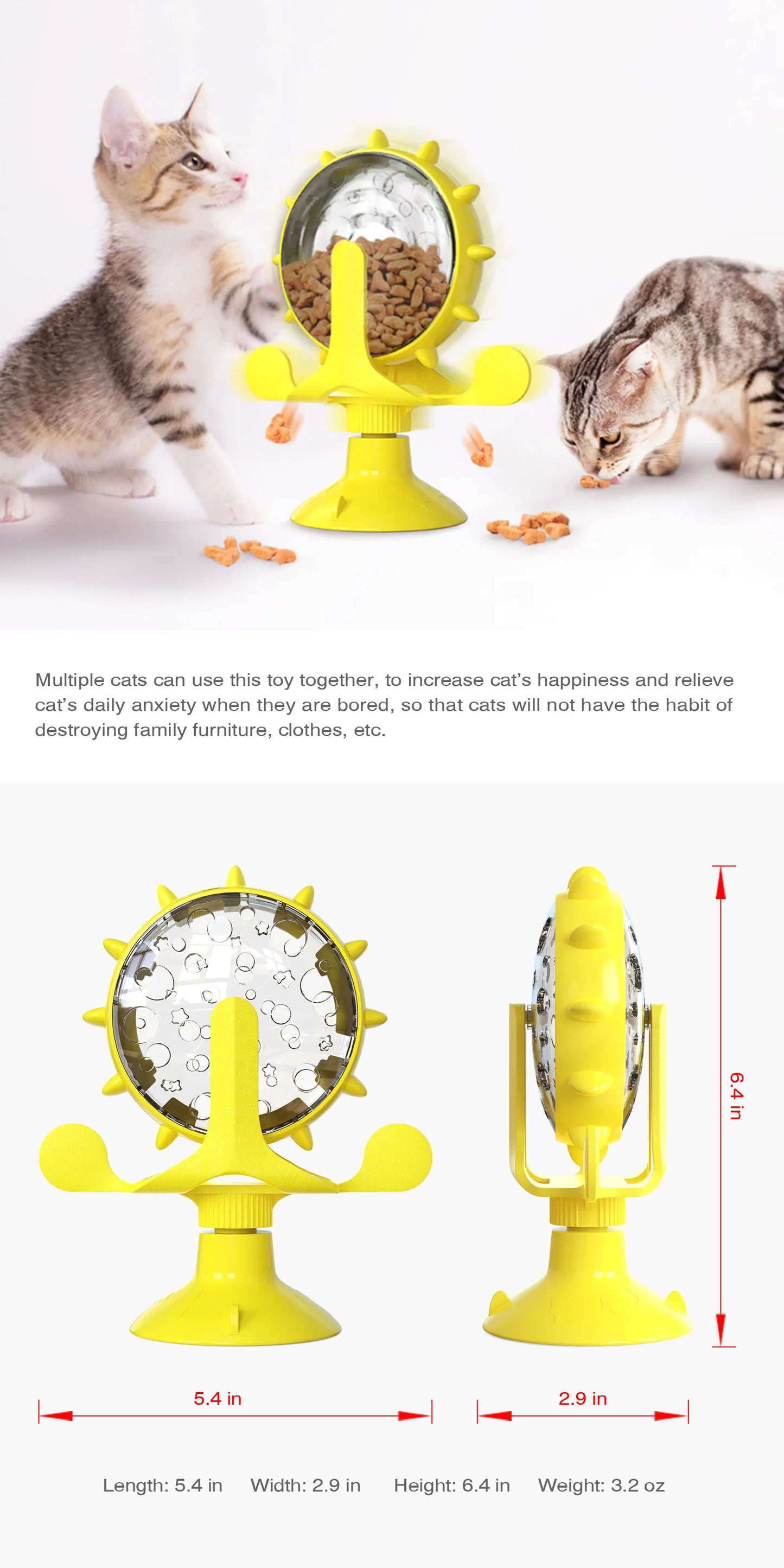 Cat Treat Wheel Interactive Puzzle Feeder