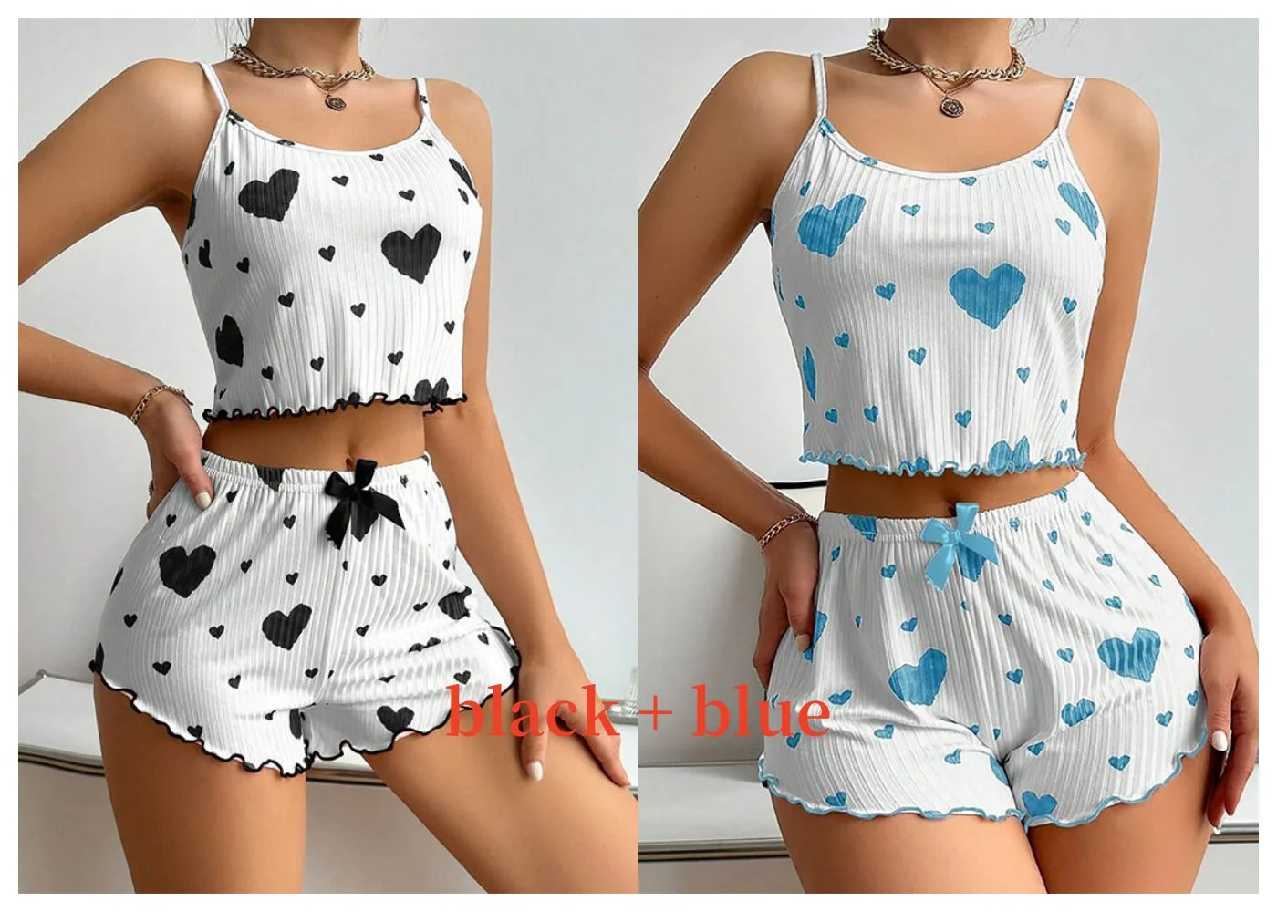 Women's 2-Piece Pajama Set – Tank Top & Shorts Sleepwear
