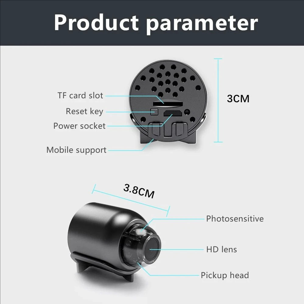 Mini WiFi Security Camera X5 – 1080P Night Vision & Motion Detection - OneClickSmart