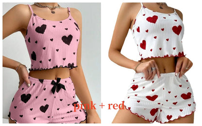 Women's 2-Piece Pajama Set – Tank Top & Shorts Sleepwear