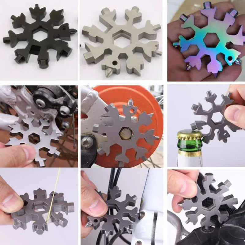 18-in-1 Snowflake Multitool Stainless Steel Wrench