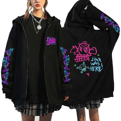 Arcane Jinx Anime Zipper Hoodie