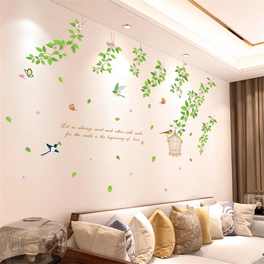 Purple Lavender Flower Butterfly Wall Stickers – Home Decor Decals