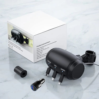 3-in-1 Retractable Backseat Car Charger