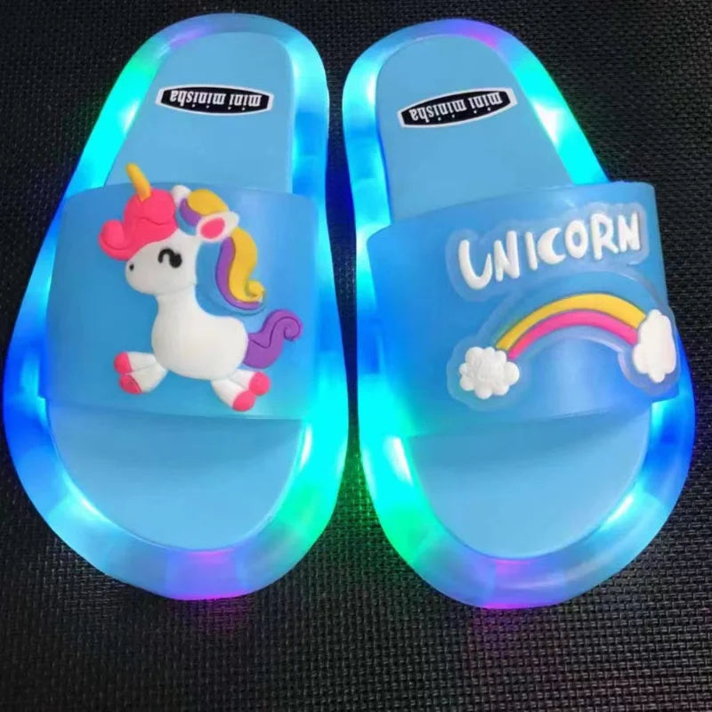 Girls LED Light-Up Slippers for Kids