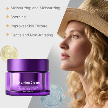 Anti aging face and neck skincare cream texture