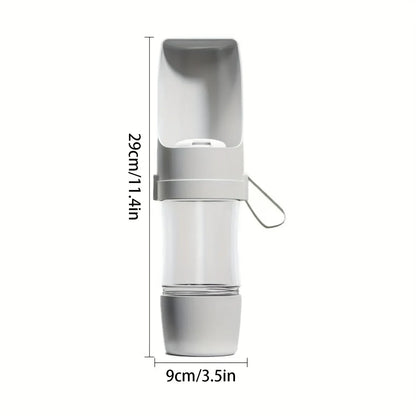 A pet water bottle with a measuring dimension overlay showing a height of 29cm (11.4in) and a width of 9cm (3.
