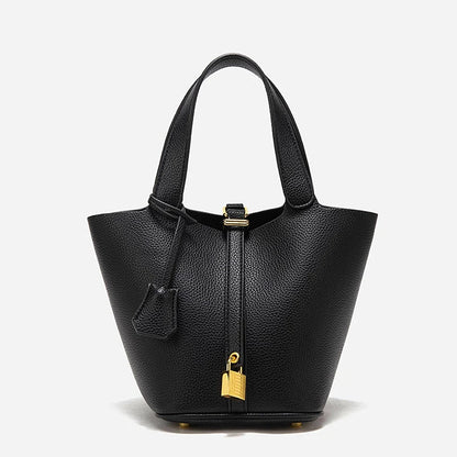 Lychee Texture Handbag – Retro Solid Color Classic Women’s Bag - OneClickSmart