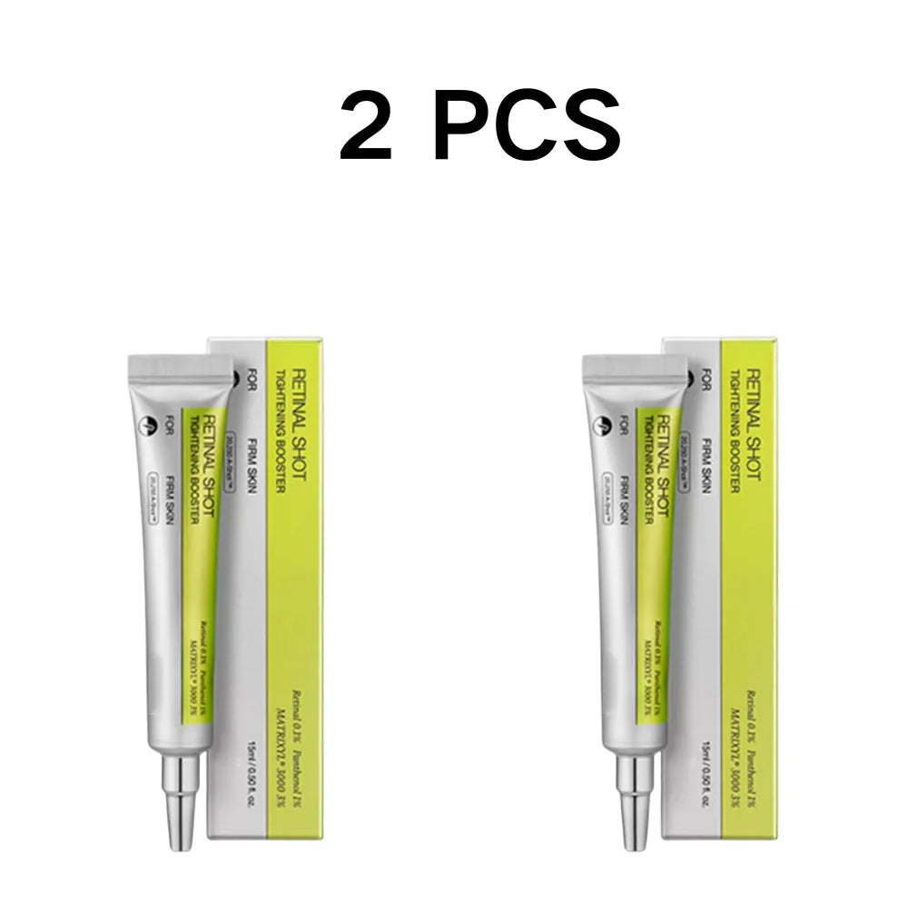 Two skincare product tubes with yellow labels on a white background