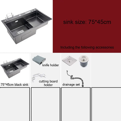 Stainless Steel Multifunction Waterfall Kitchen Sink