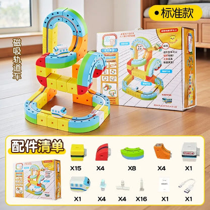 Magnetic Track Car Building Blocks