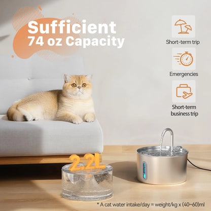 5V cat water fountain with transparent water window