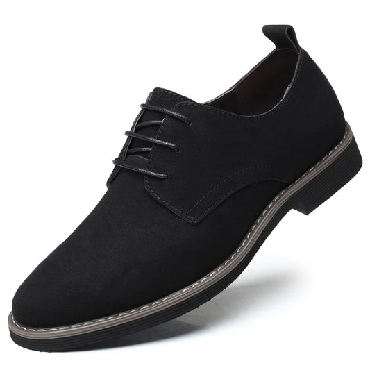 Men’s Black PU Suede Dress Shoes – Business, Wedding & Casual