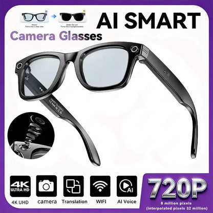 AI Smart Glasses with Camera, Bluetooth & Translation