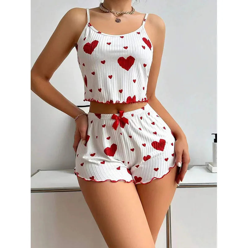 Women's 2-Piece Pajama Set – Tank Top & Shorts Sleepwear