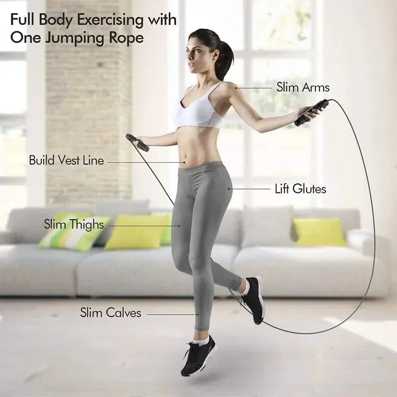 Tangle-free adjustable speed jump rope