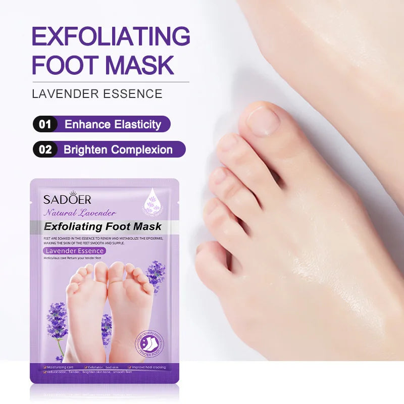 SADOER Lavender Foot Peel Mask for Dry Feet & Cracked Heels