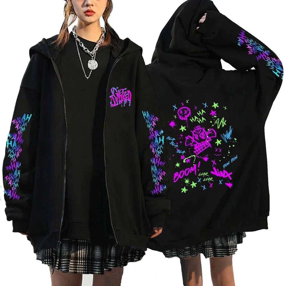 Arcane Jinx Anime Zipper Hoodie
