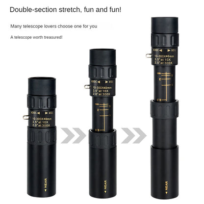 10-300x40 HD Zoom Monocular Telescope – Long Range High Power Prism Scope for Camping & Outdoor Adventures