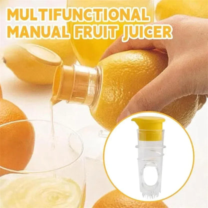 Manual Lemon Juicer Screw press for easy citrus juice extraction, durable hand press tool for lemons, oranges, and limes with ergonomic grip design.