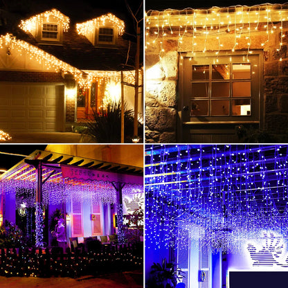 5m LED Icicle Curtain Lights – Outdoor Christmas Decorative String Lights