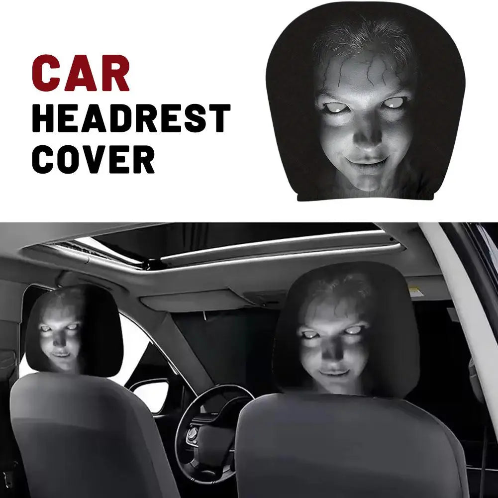 Horror Car Headrest Covers 2-Pack for Halloween