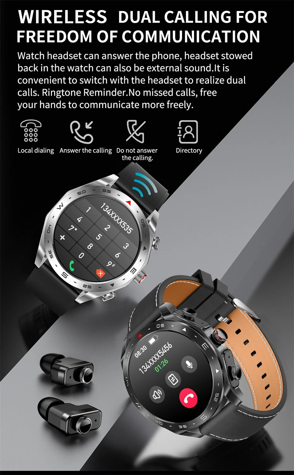 Smart Two-in-one Bluetooth Watch