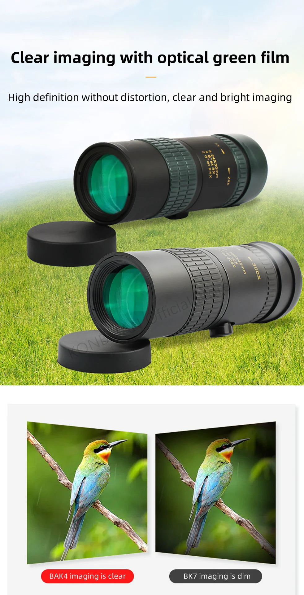 10–300X Zoom HD Monocular Telescope – Powerful Long Range
