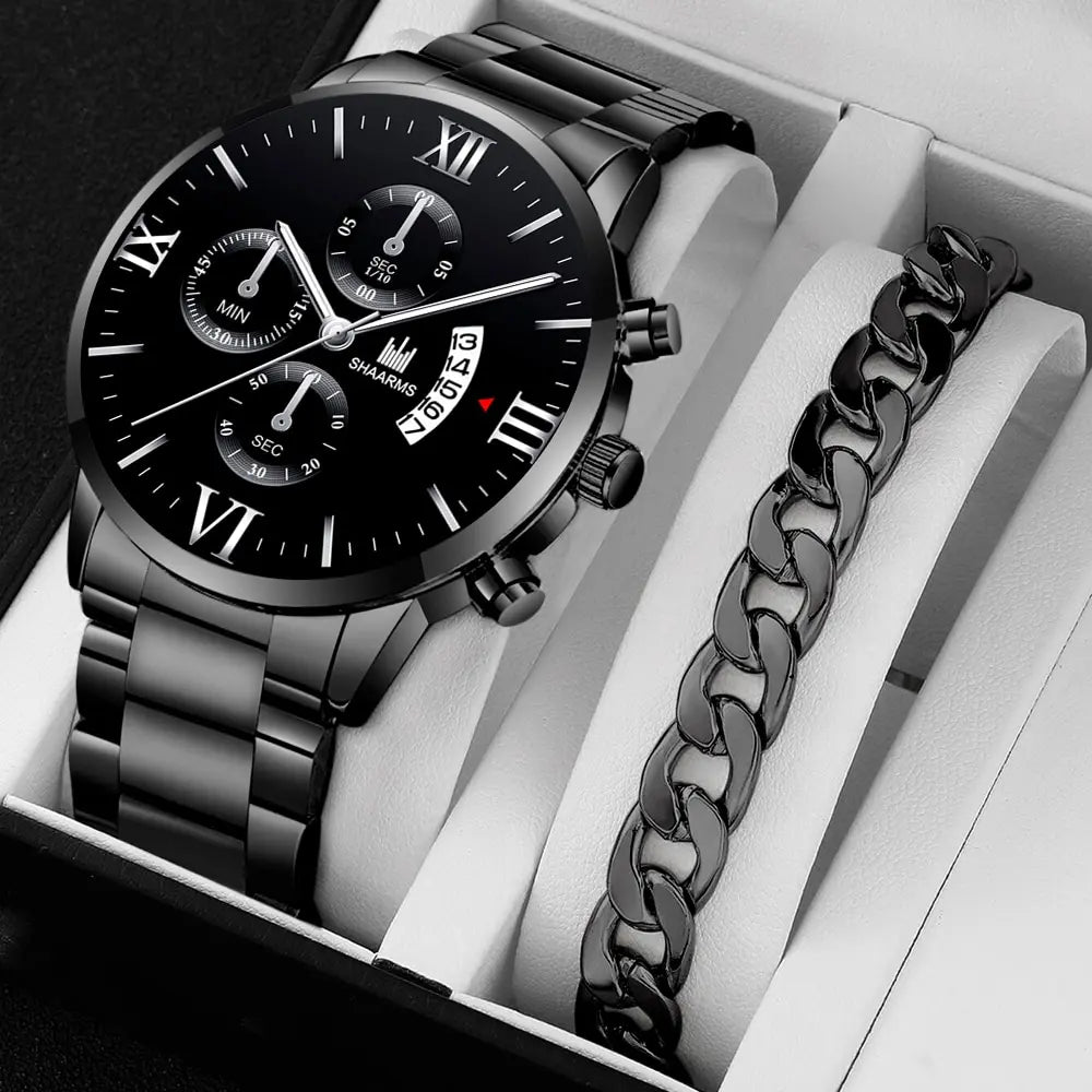 Men’s Fashion Quartz Watch – Stainless Steel Business Wristwatch - OneClickSmart