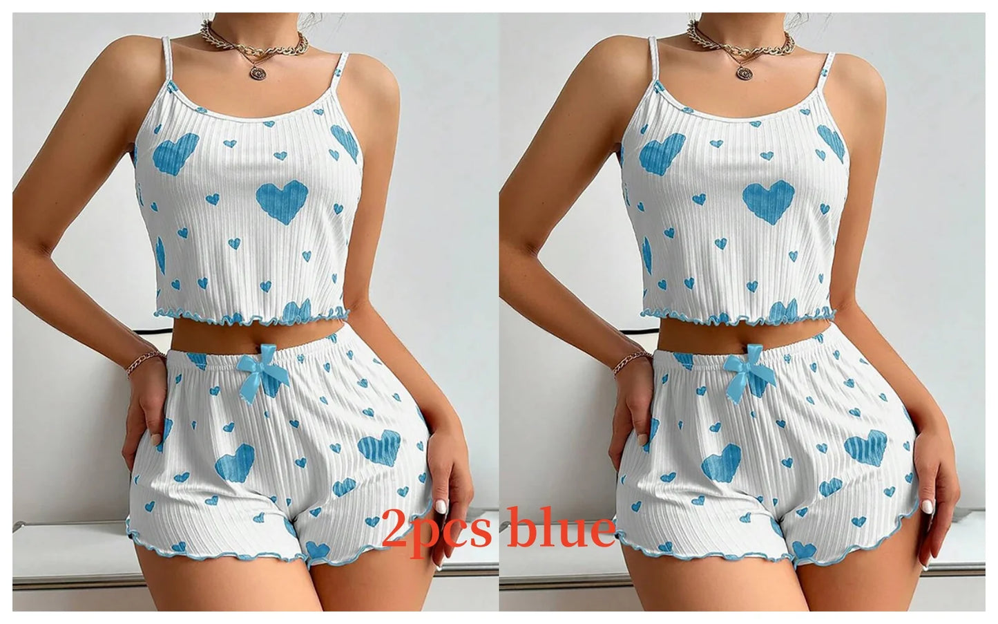Women's 2-Piece Pajama Set – Tank Top & Shorts Sleepwear