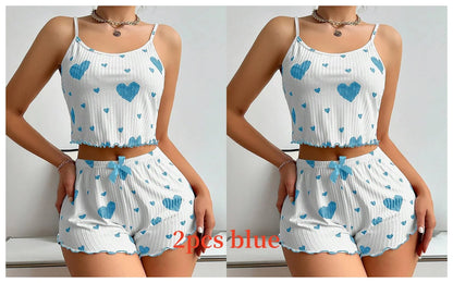 Women's 2-Piece Pajama Set – Tank Top & Shorts Sleepwear