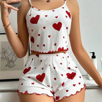 Women's 2-Piece Pajama Set – Tank Top & Shorts Sleepwear