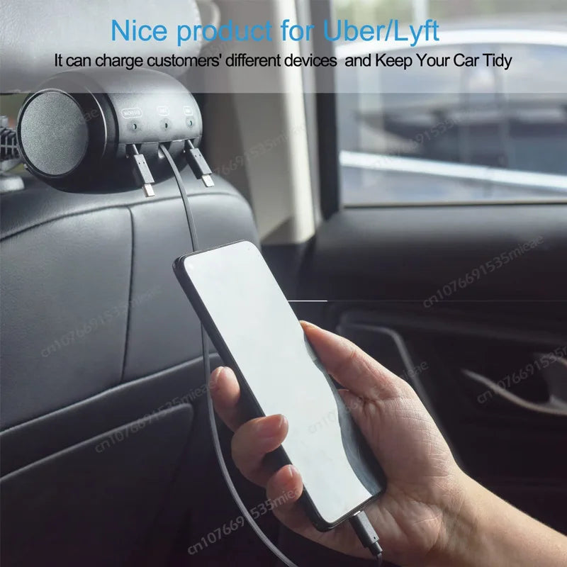 3-in-1 Retractable Backseat Car Charger