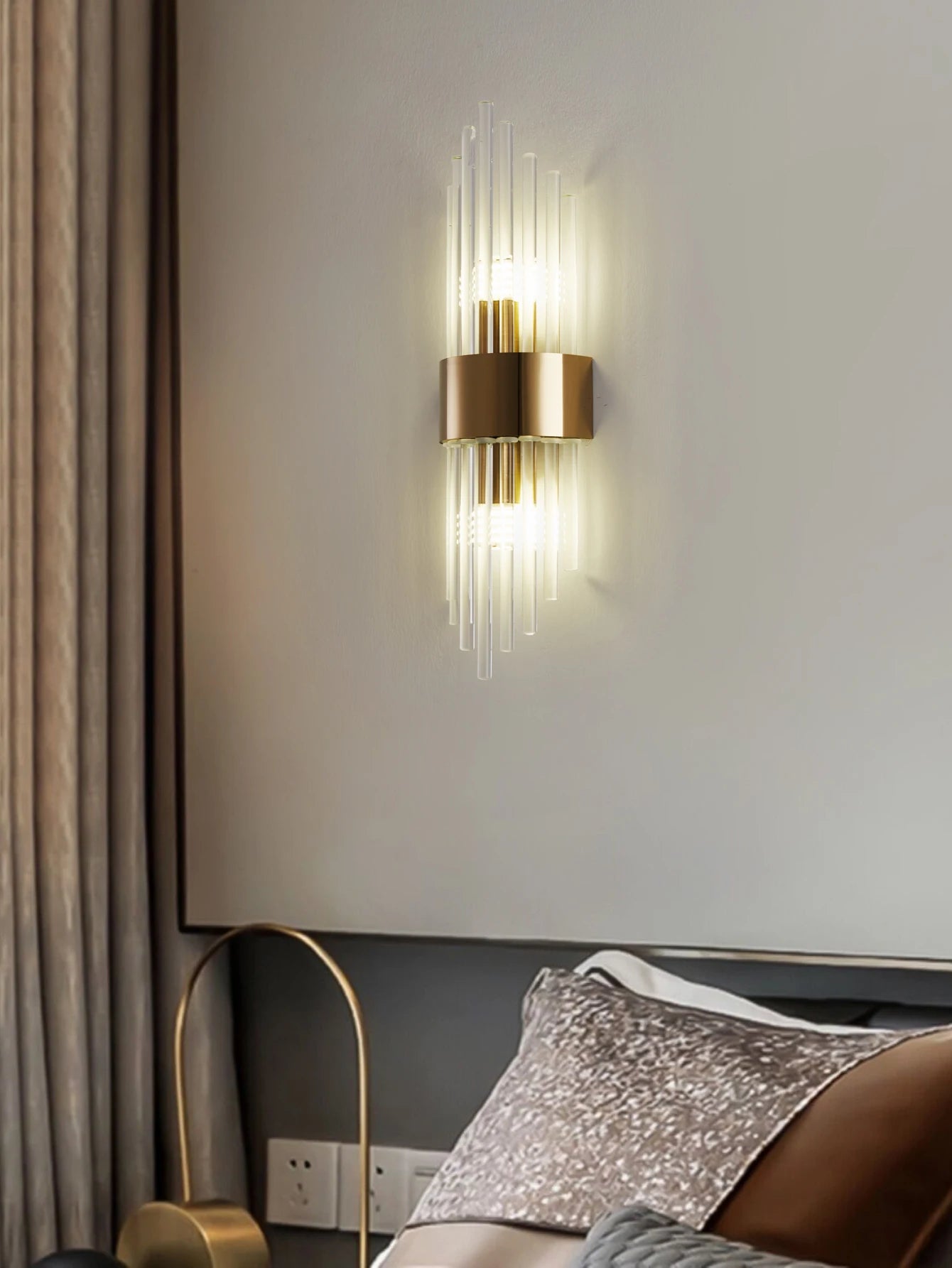 Crystal Wall Sconce Gold Black G9 Light
