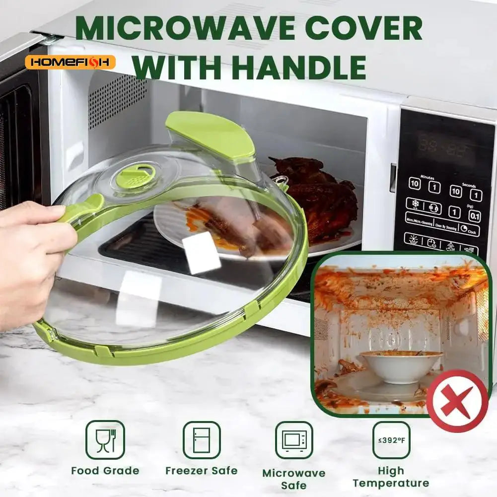 Microwave Splatter Cover With Water Steamer