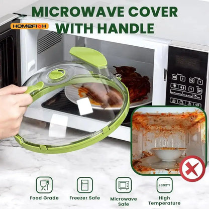 Microwave Splatter Cover With Water Steamer