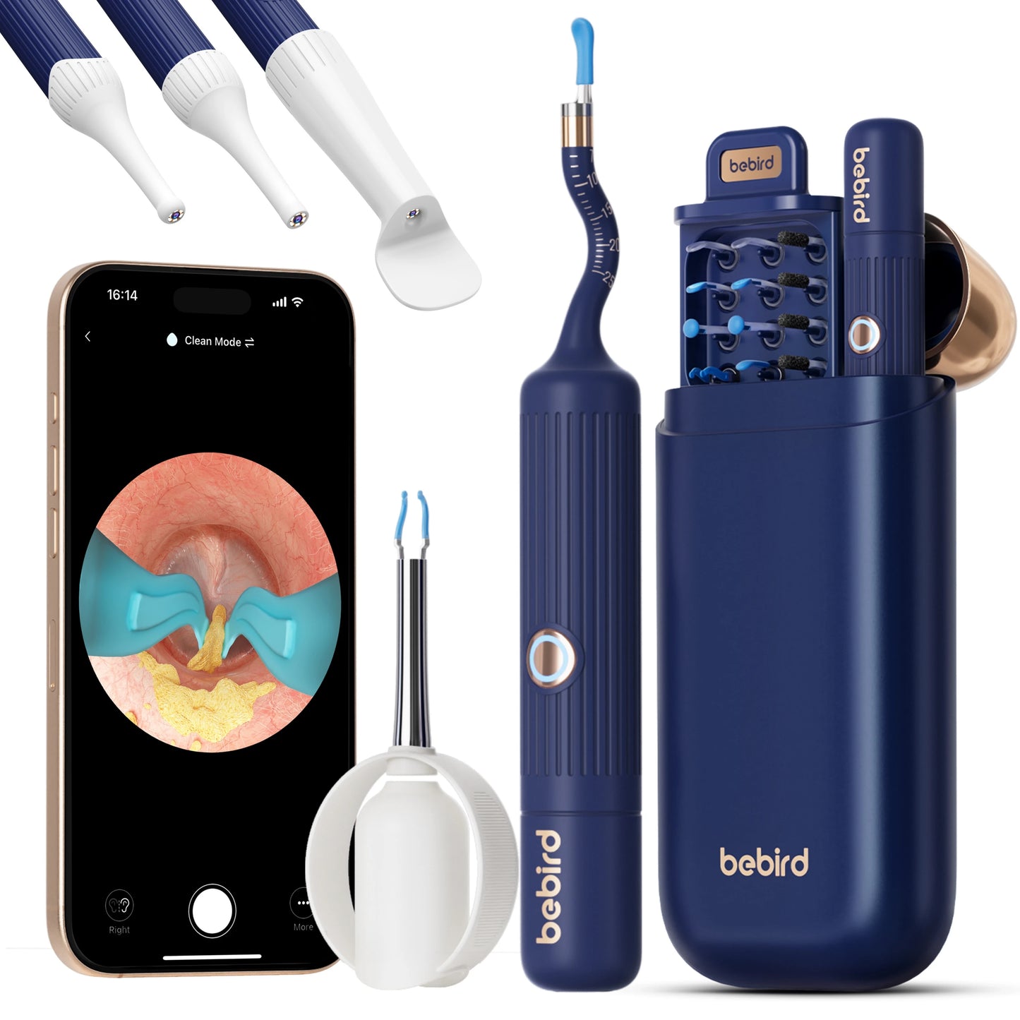 Visual ear wax remover with built-in camera, LED light, and soft silicone tips for safe, precise ear cleaning and hygiene care.