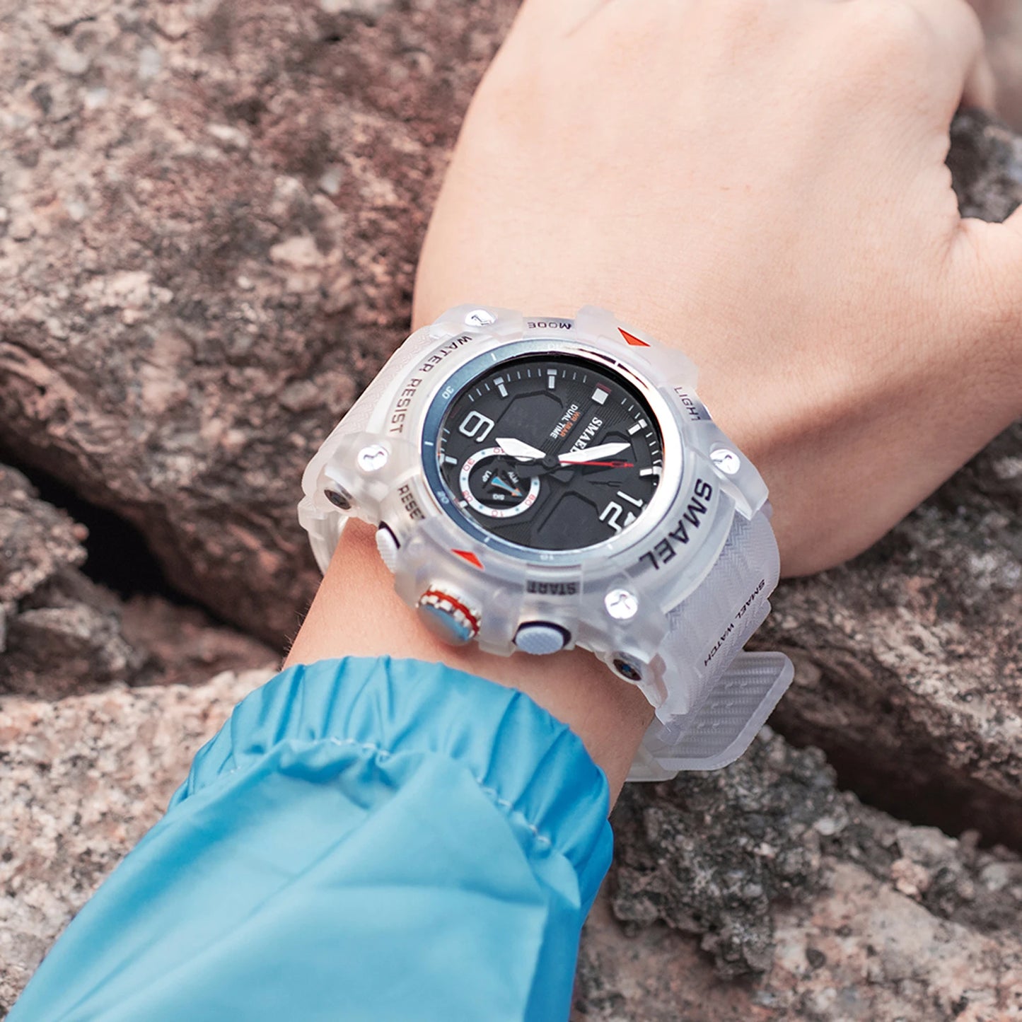 SMAEL Men’s Military Sport Digital Watch – Waterproof Dual Time LED with Alarm & Stopwatch