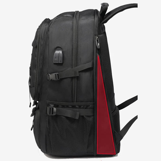 Waterproof backpack with shoe compartment, spacious travel bag featuring separate shoe storage, durable design for gym, sports, hiking, and daily use.