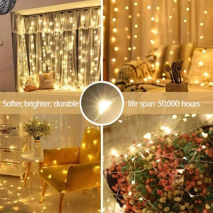 USB Powered LED Curtain Fairy Lights with Remote