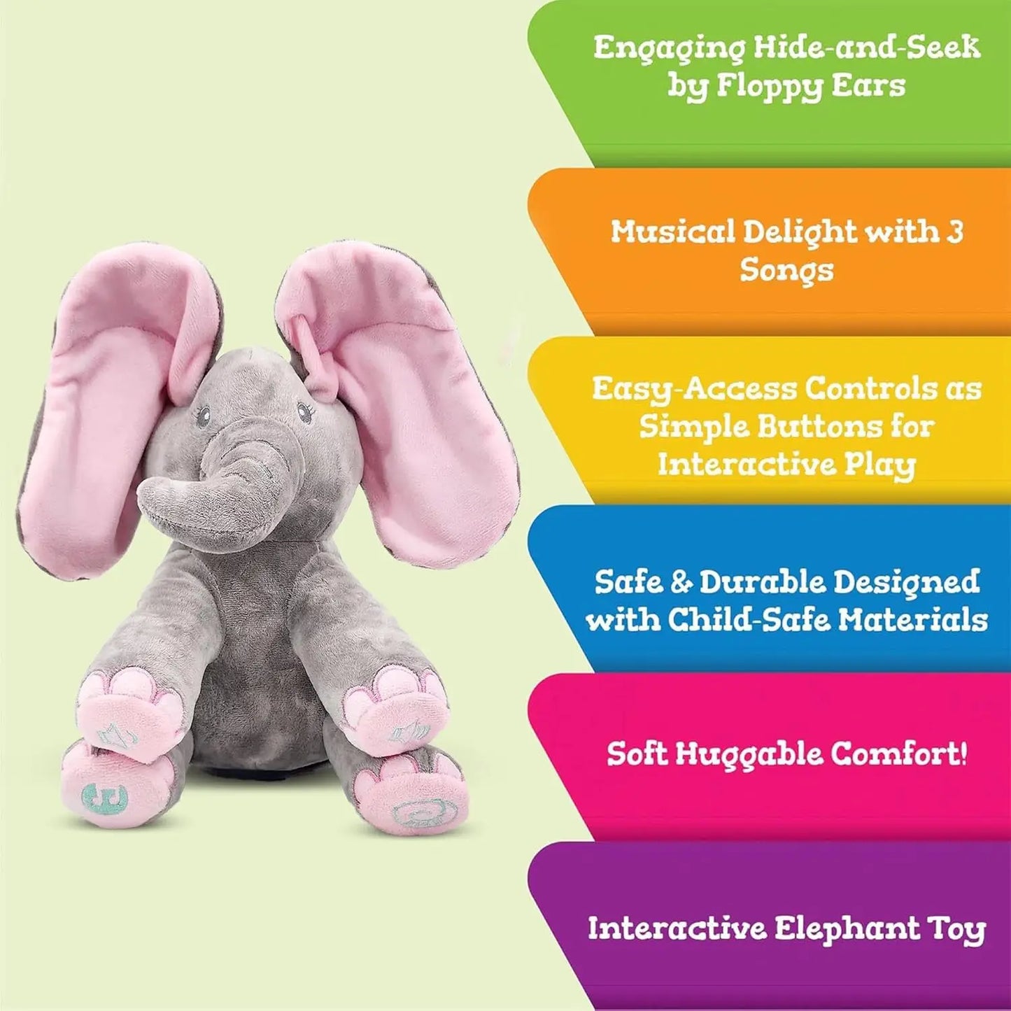 Disney Singing Elephant Plush Toy with Moving Ears