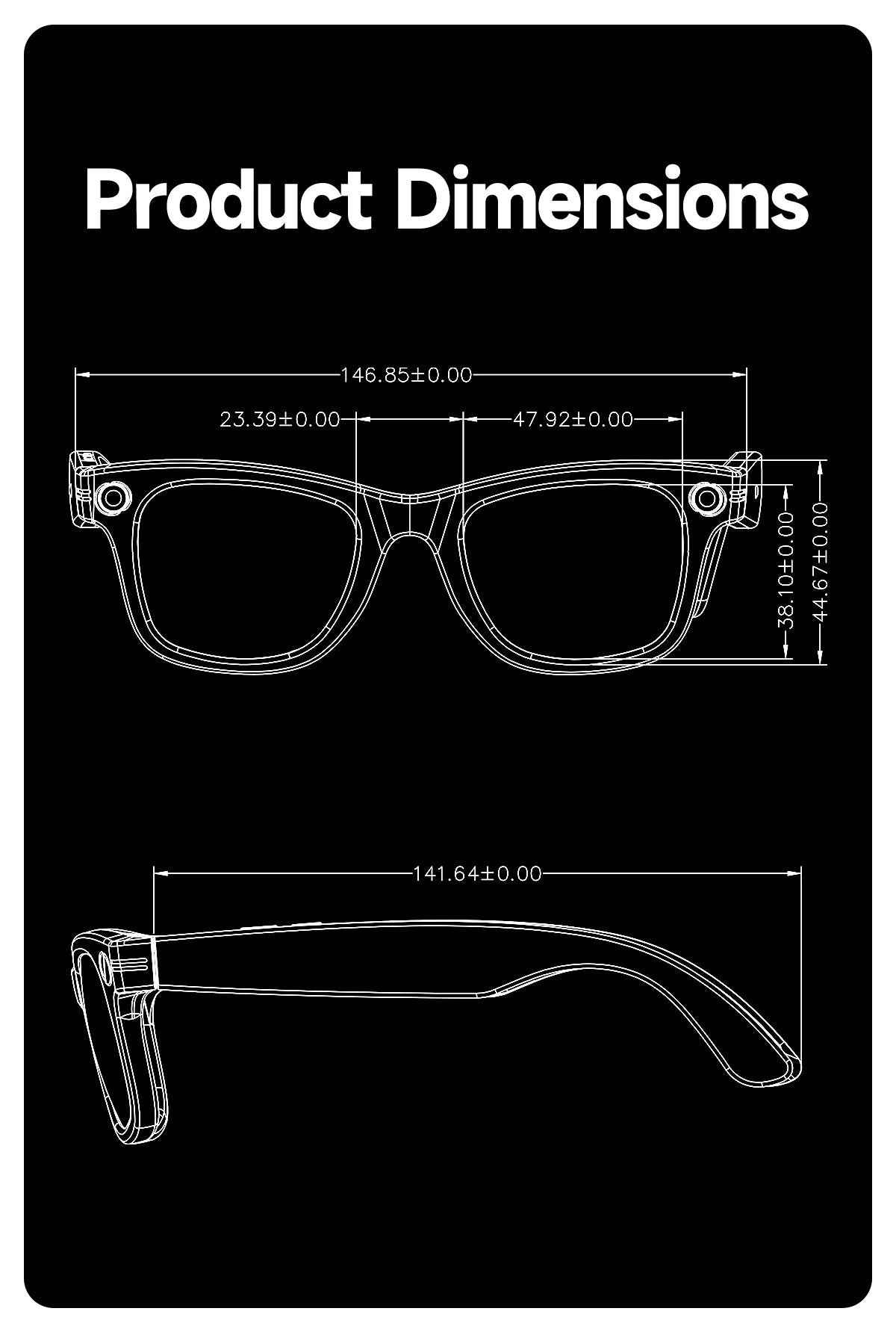 AI Smart Glasses with Camera, Bluetooth & Translation