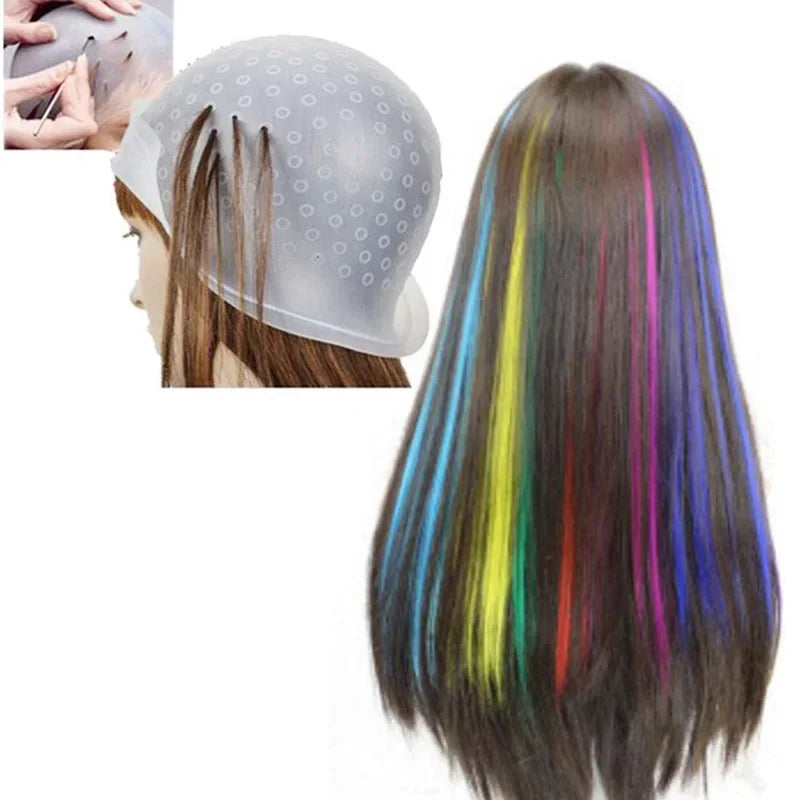 Hair coloring cap for DIY highlights