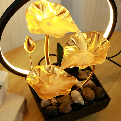 USB Tabletop Water Fountain with LED Lights – Relaxing Home Decor