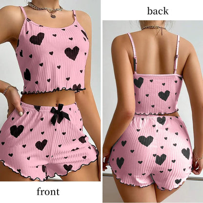 Women's 2-Piece Pajama Set – Tank Top & Shorts Sleepwear